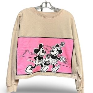 Disney Mickey and Minnie crop top sweater sweatshirt size XL